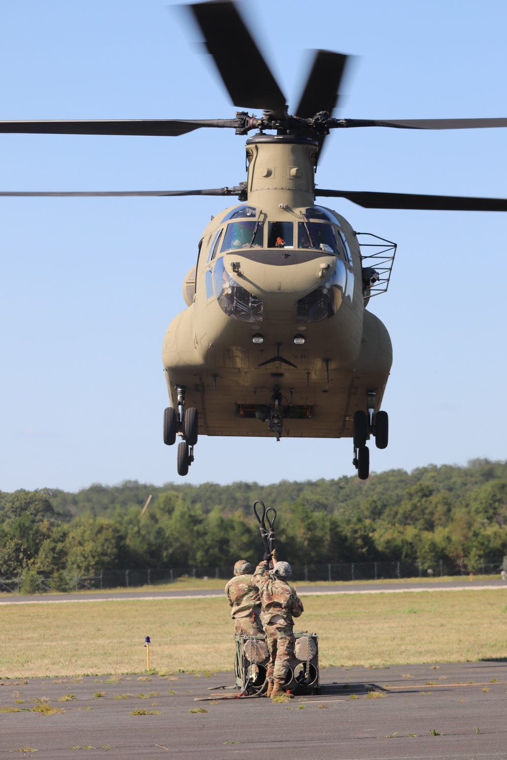 CH-47 Chinook, crew support 89B sling-load training at Fort McCoy