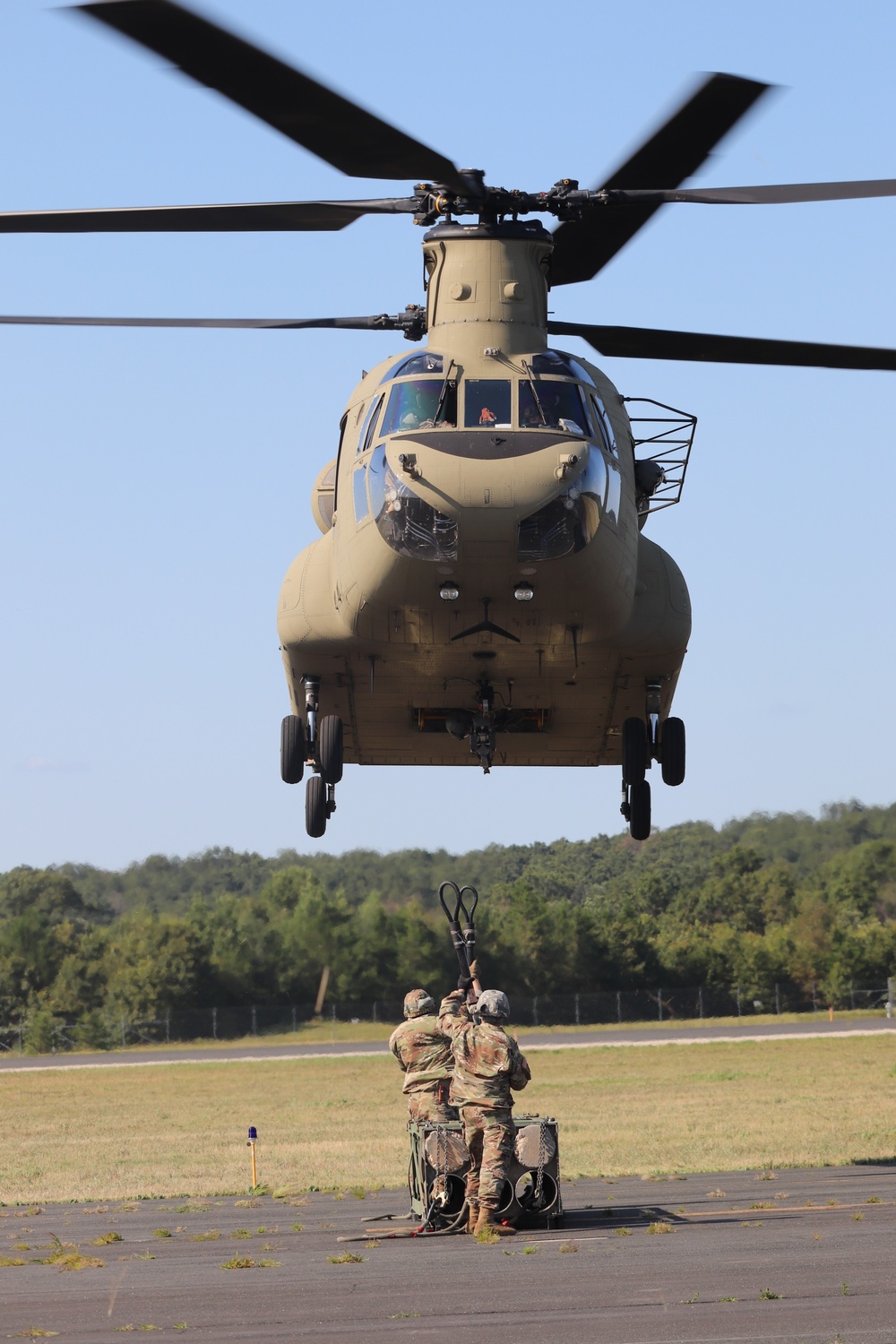 CH-47 Chinook, crew support 89B sling-load training at Fort McCoy