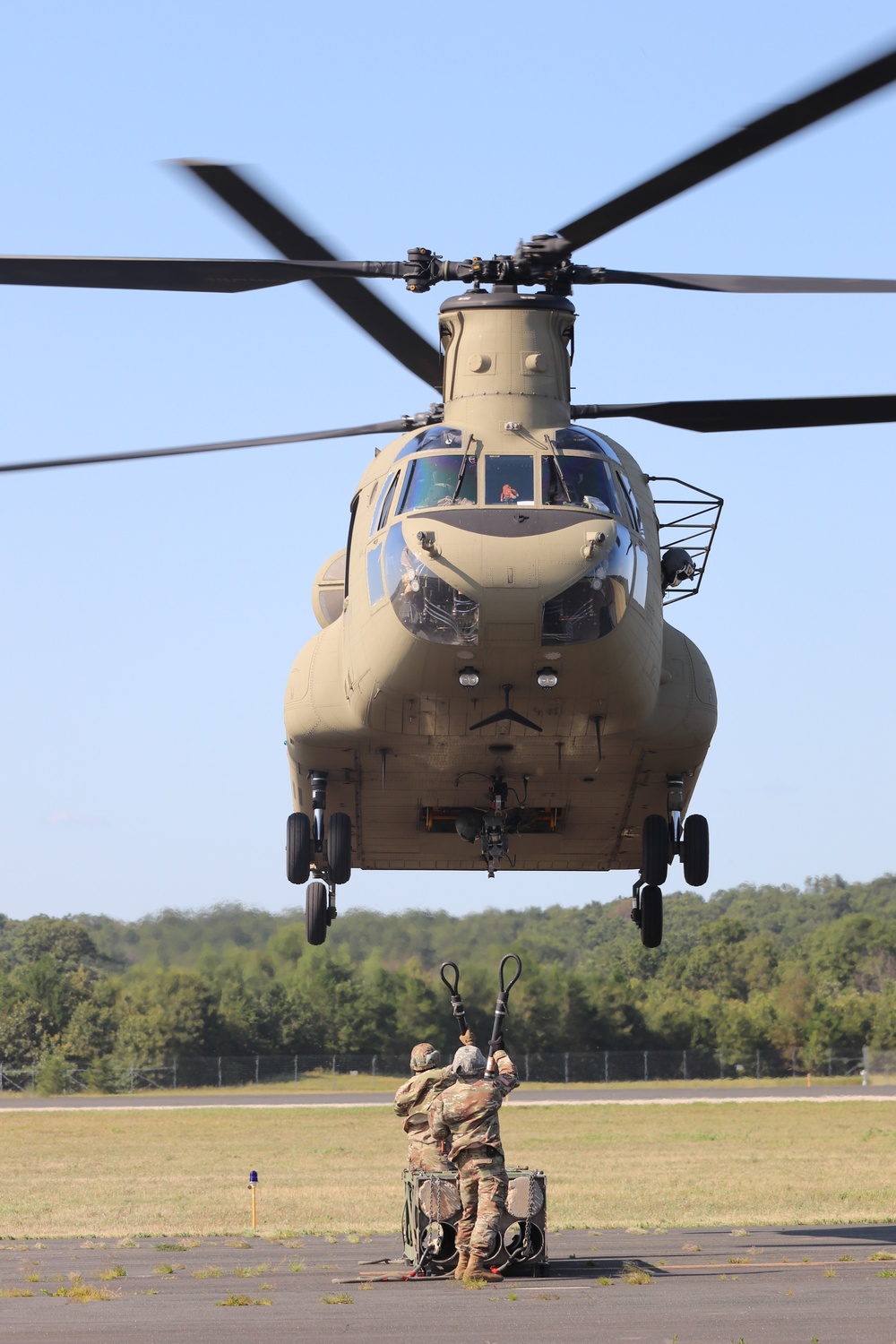 CH-47 Chinook, crew support 89B sling-load training at Fort McCoy