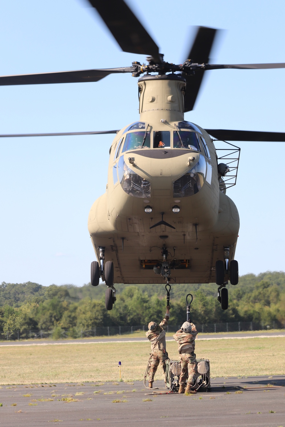 CH-47 Chinook, crew support 89B sling-load training at Fort McCoy