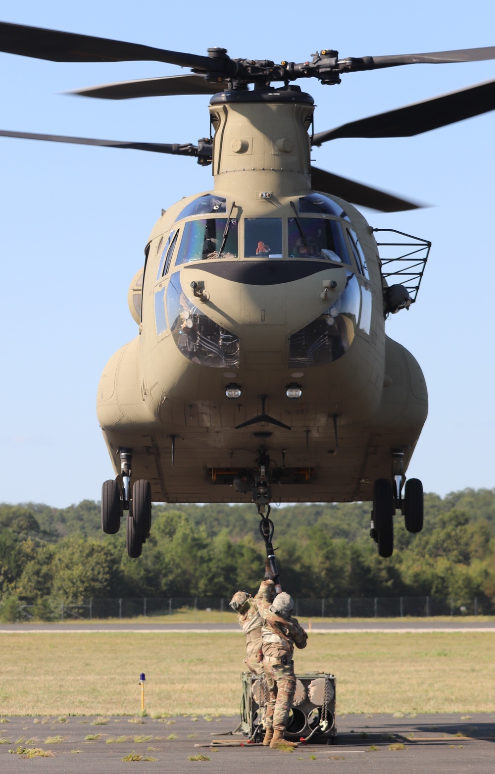 CH-47 Chinook, crew support 89B sling-load training at Fort McCoy