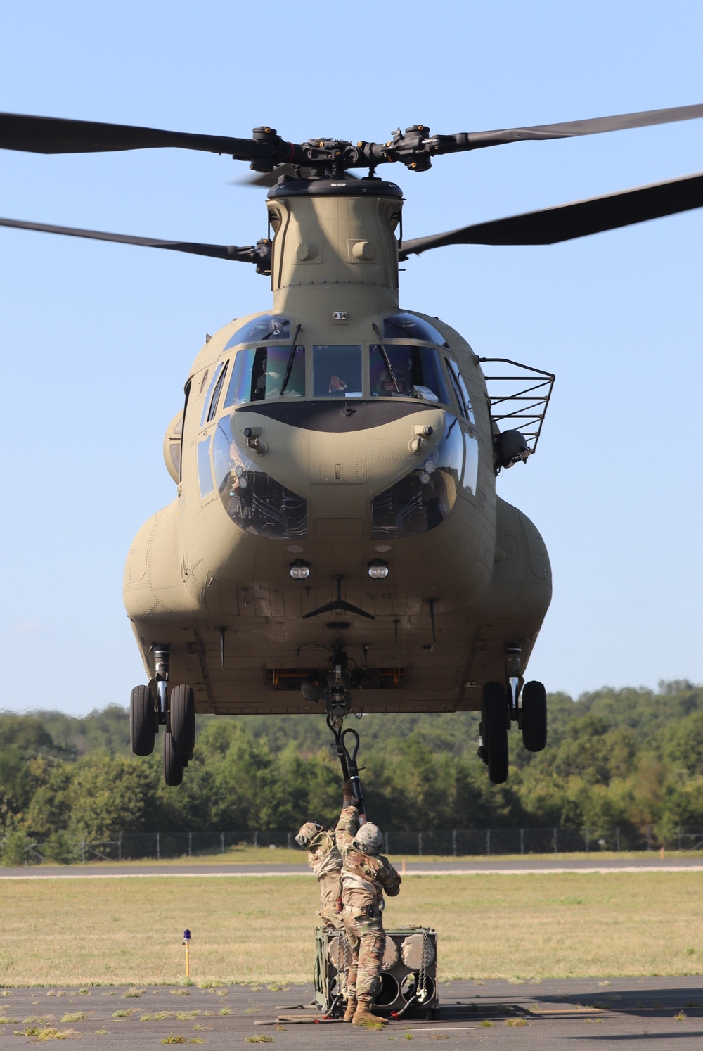 CH-47 Chinook, crew support 89B sling-load training at Fort McCoy