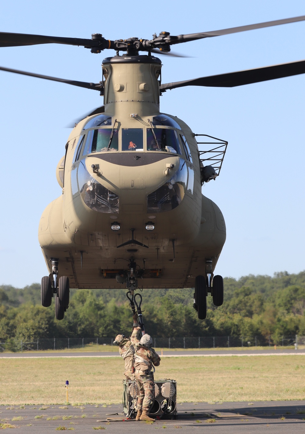 CH-47 Chinook, crew support 89B sling-load training at Fort McCoy