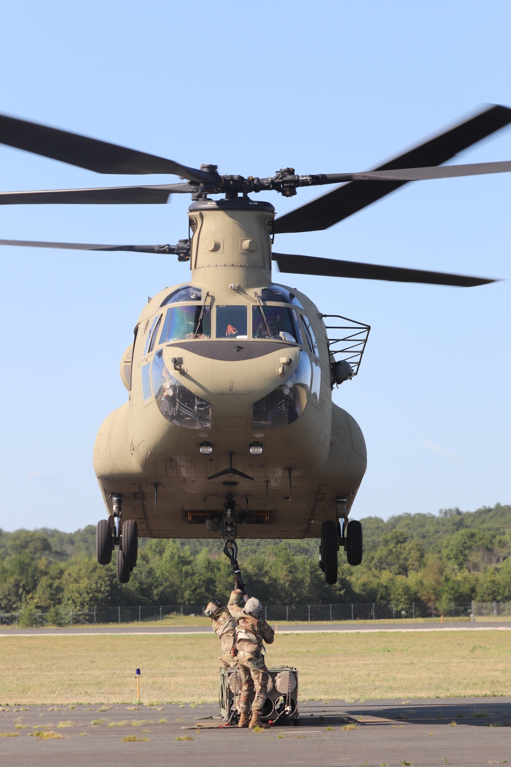 CH-47 Chinook, crew support 89B sling-load training at Fort McCoy