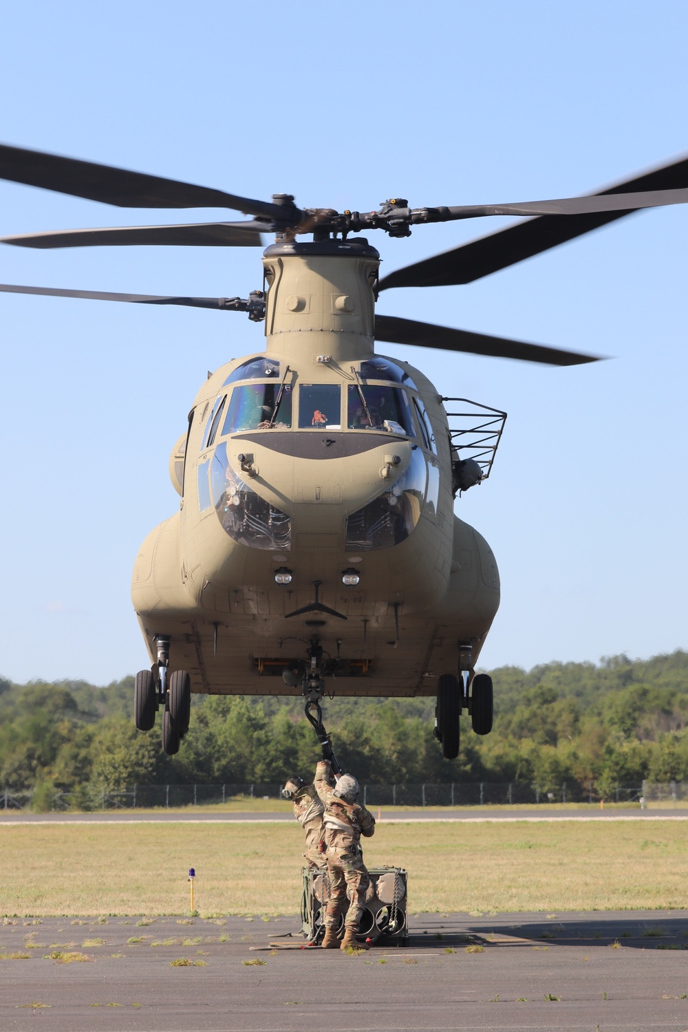 CH-47 Chinook, crew support 89B sling-load training at Fort McCoy