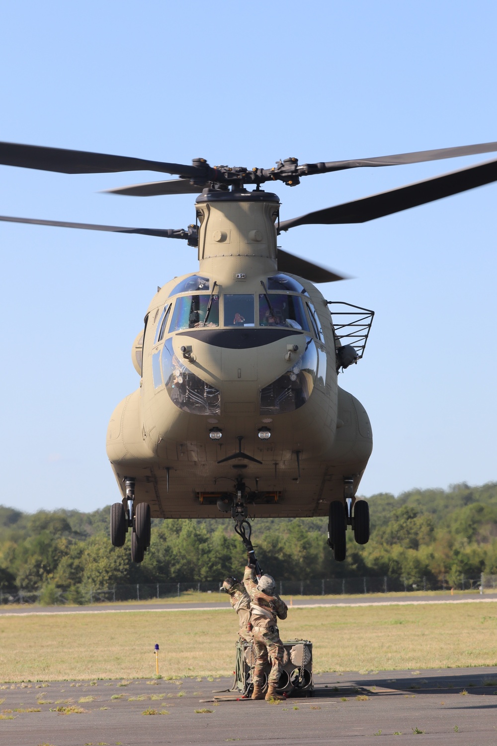 CH-47 Chinook, crew support 89B sling-load training at Fort McCoy