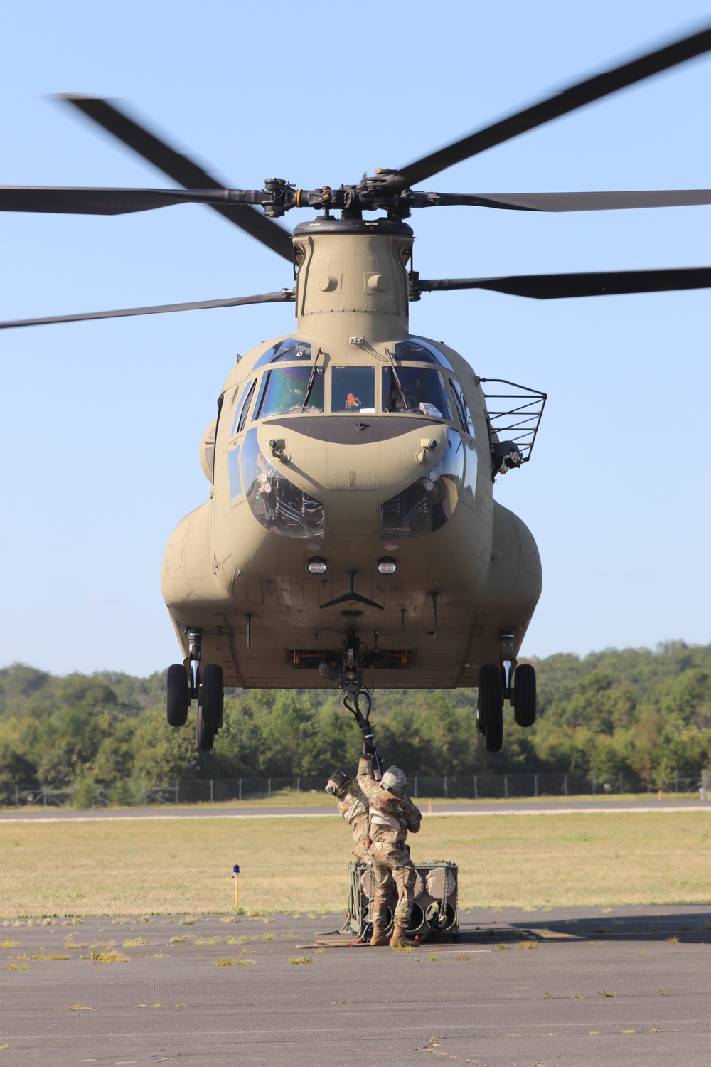 CH-47 Chinook, crew support 89B sling-load training at Fort McCoy