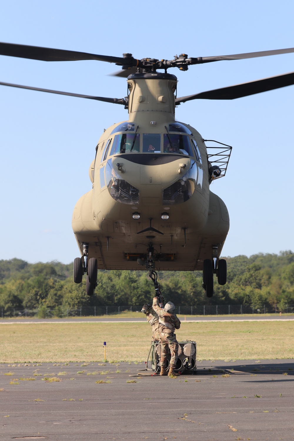 CH-47 Chinook, crew support 89B sling-load training at Fort McCoy