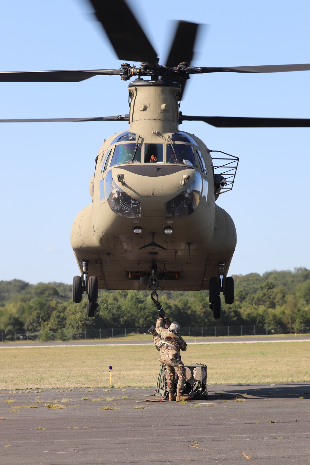 CH-47 Chinook, crew support 89B sling-load training at Fort McCoy