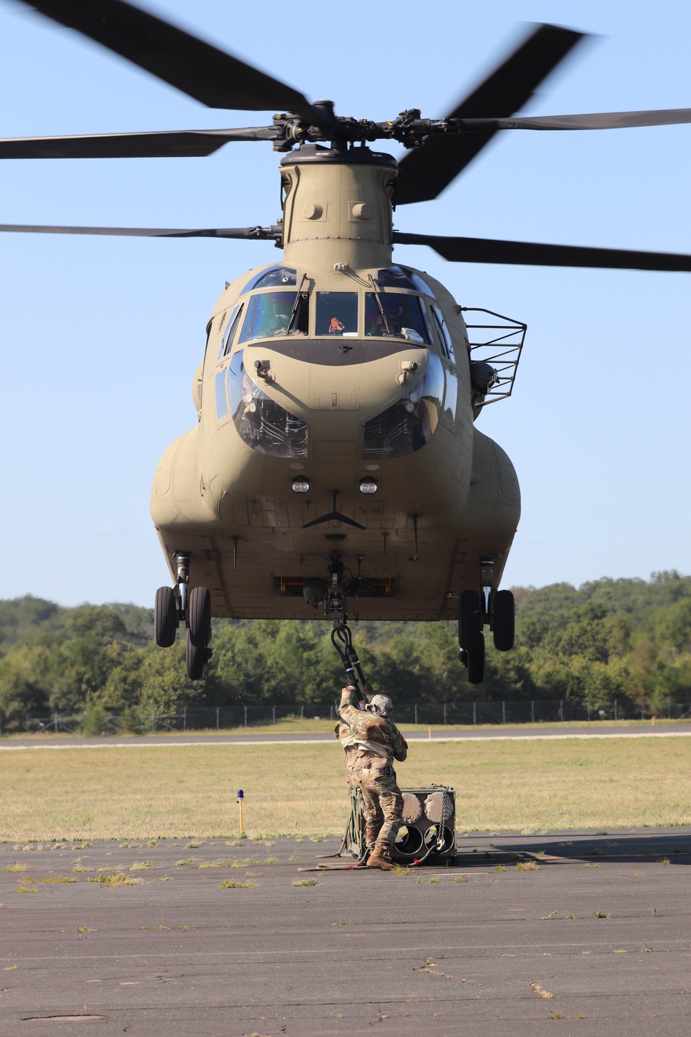 CH-47 Chinook, crew support 89B sling-load training at Fort McCoy