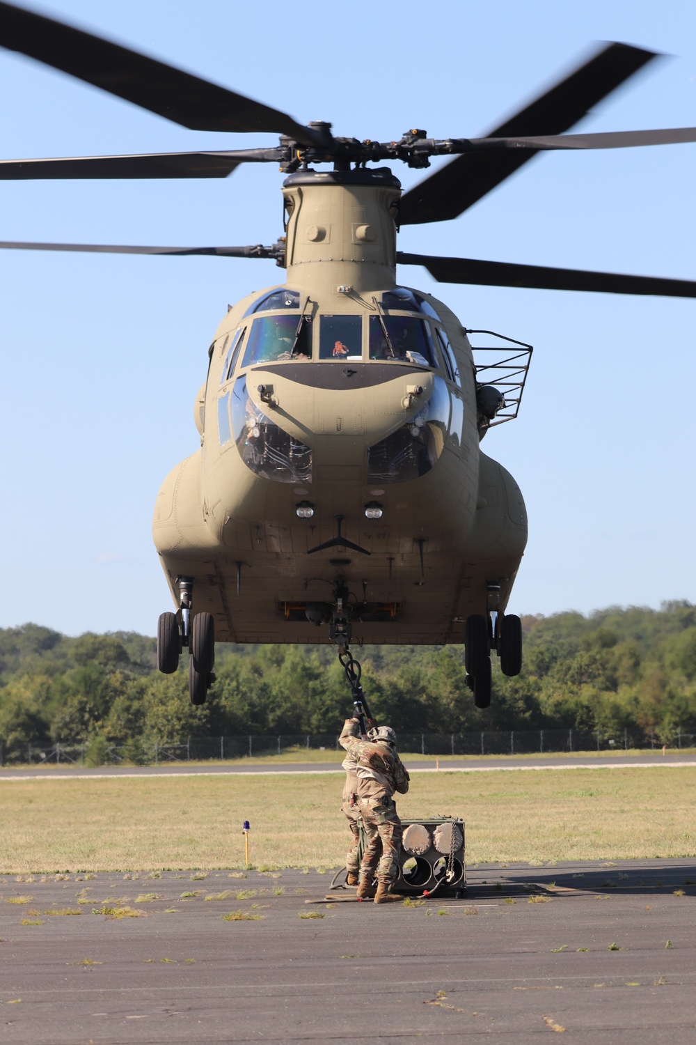 CH-47 Chinook, crew support 89B sling-load training at Fort McCoy