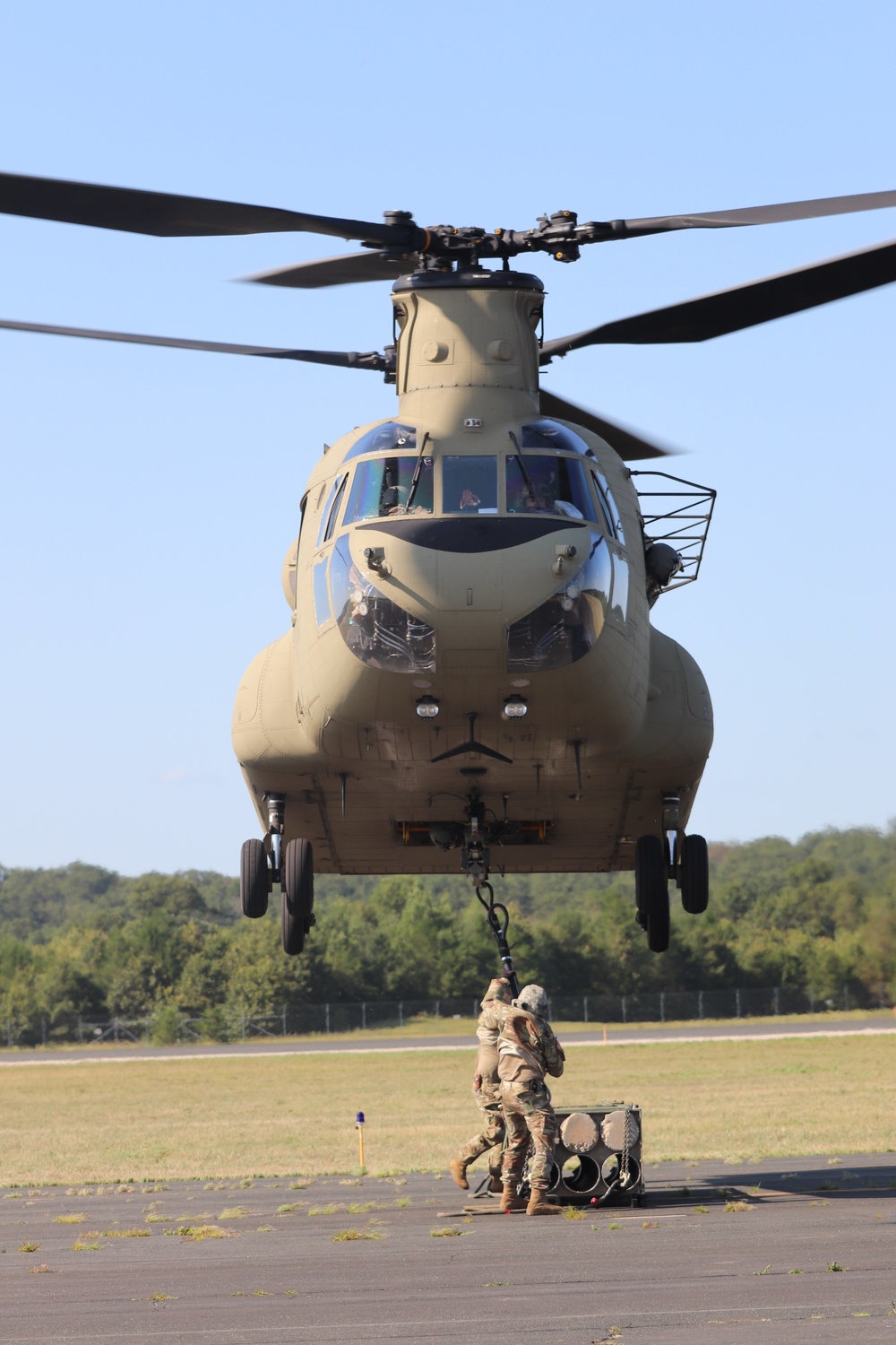 CH-47 Chinook, crew support 89B sling-load training at Fort McCoy