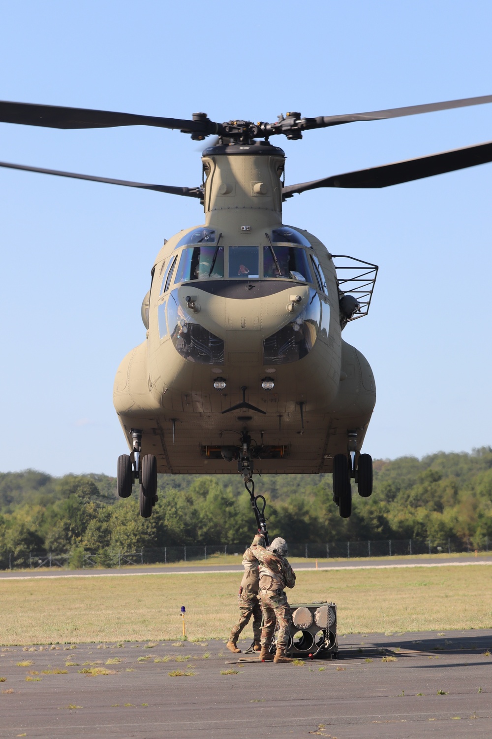 CH-47 Chinook, crew support 89B sling-load training at Fort McCoy