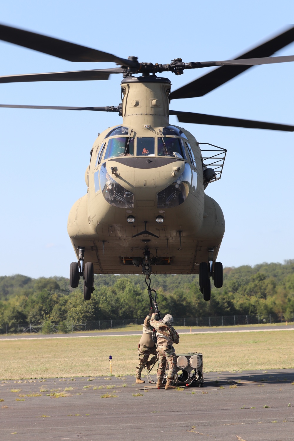 CH-47 Chinook, crew support 89B sling-load training at Fort McCoy