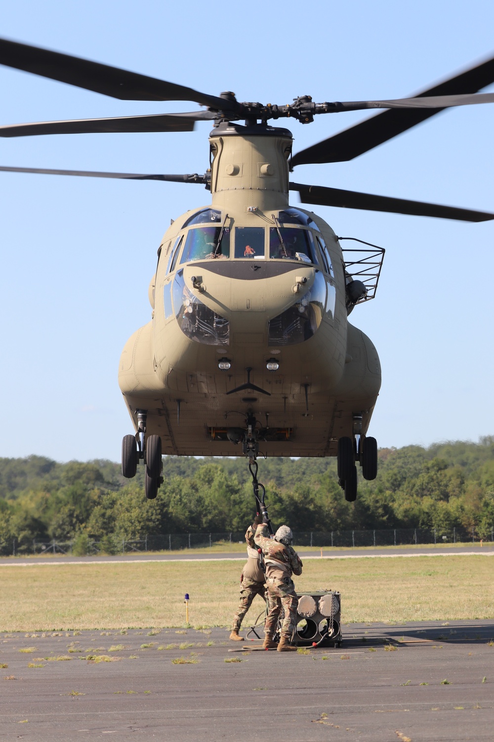 CH-47 Chinook, crew support 89B sling-load training at Fort McCoy