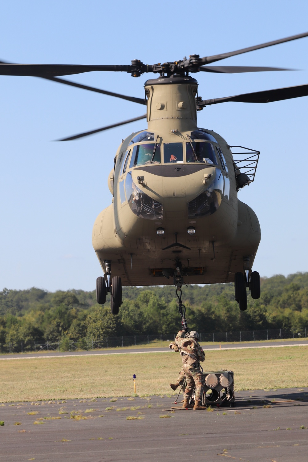 CH-47 Chinook, crew support 89B sling-load training at Fort McCoy