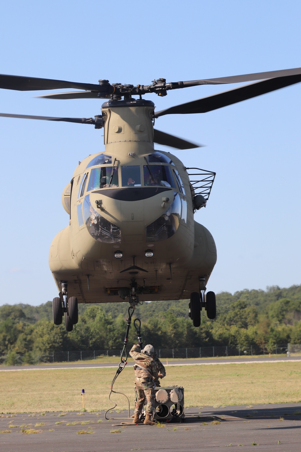 CH-47 Chinook, crew support 89B sling-load training at Fort McCoy