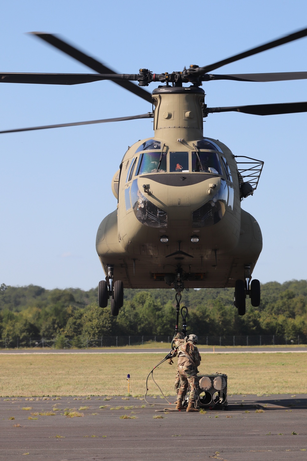 CH-47 Chinook, crew support 89B sling-load training at Fort McCoy