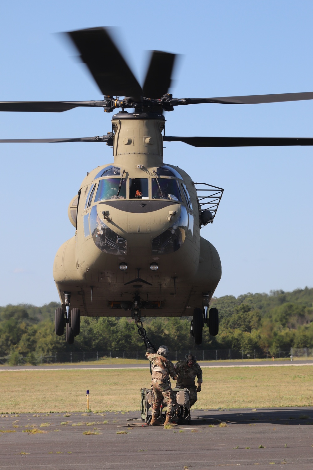 CH-47 Chinook, crew support 89B sling-load training at Fort McCoy