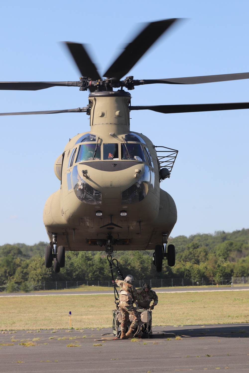 CH-47 Chinook, crew support 89B sling-load training at Fort McCoy