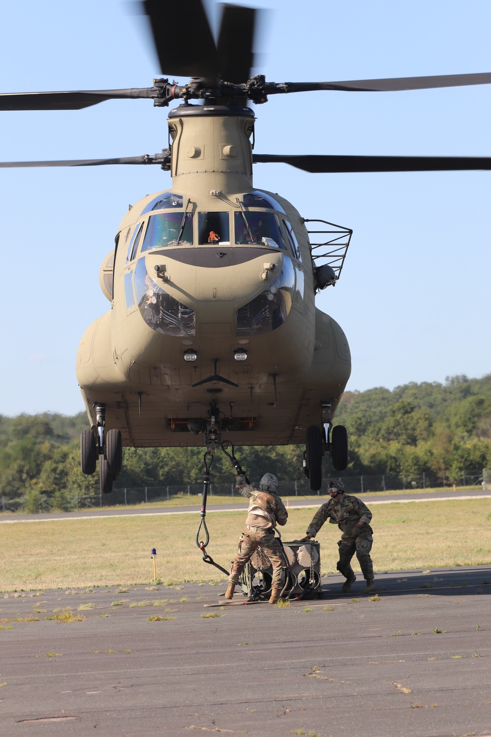 CH-47 Chinook, crew support 89B sling-load training at Fort McCoy