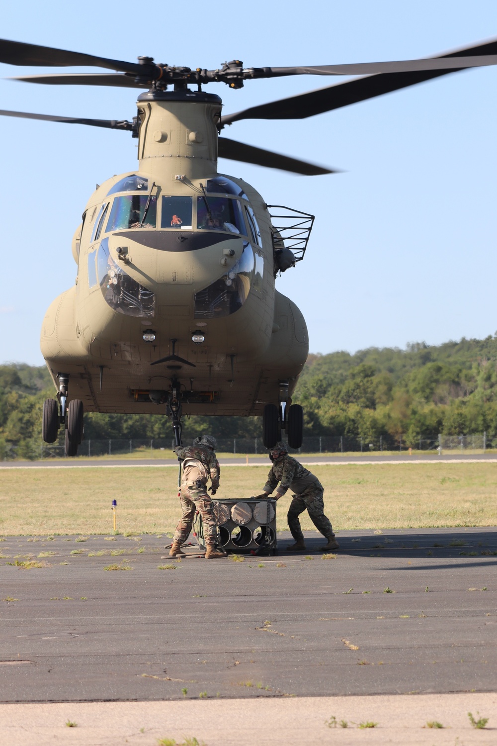 CH-47 Chinook, crew support 89B sling-load training at Fort McCoy