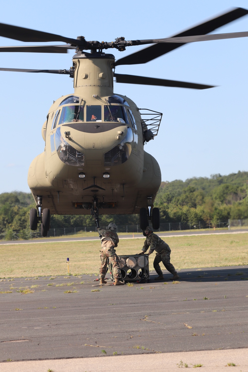 CH-47 Chinook, crew support 89B sling-load training at Fort McCoy