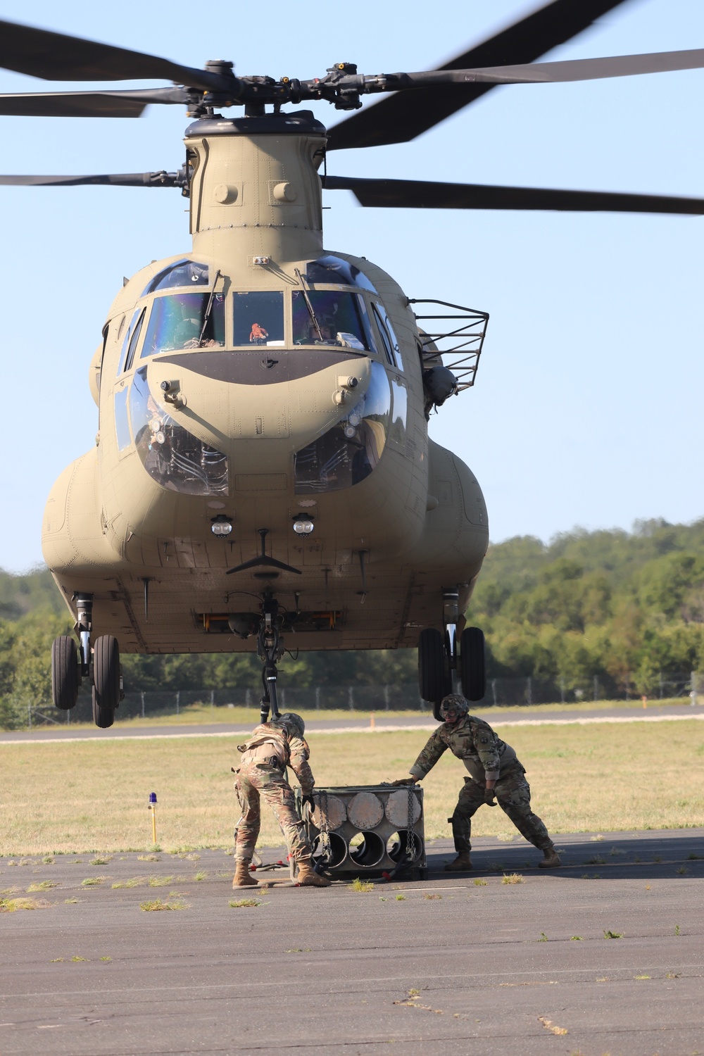 CH-47 Chinook, crew support 89B sling-load training at Fort McCoy