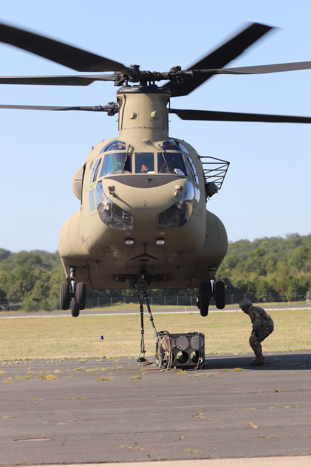 CH-47 Chinook, crew support 89B sling-load training at Fort McCoy