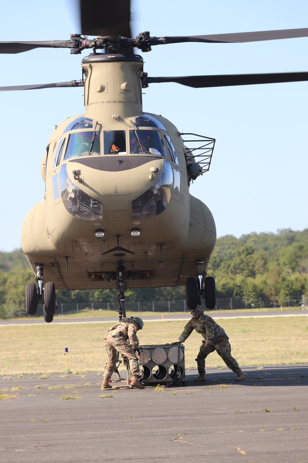 CH-47 Chinook, crew support 89B sling-load training at Fort McCoy