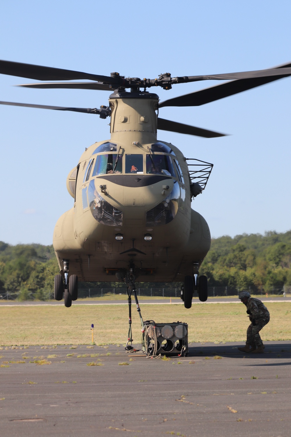 CH-47 Chinook, crew support 89B sling-load training at Fort McCoy