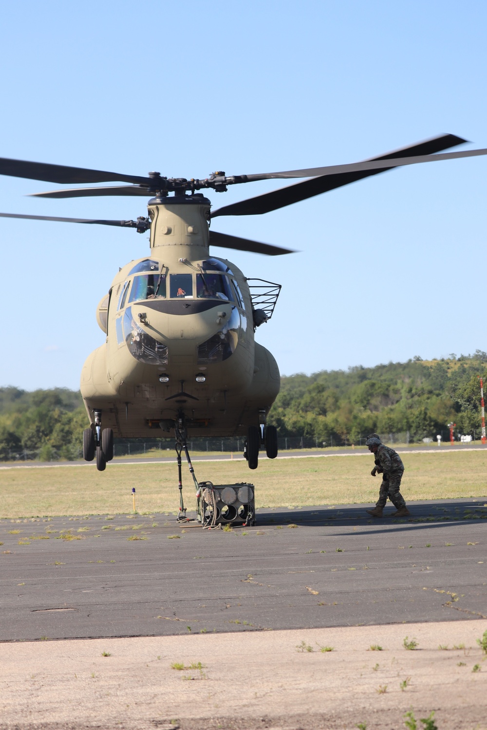 CH-47 Chinook, crew support 89B sling-load training at Fort McCoy