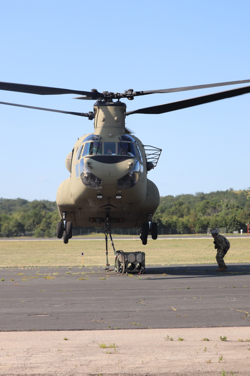 CH-47 Chinook, crew support 89B sling-load training at Fort McCoy