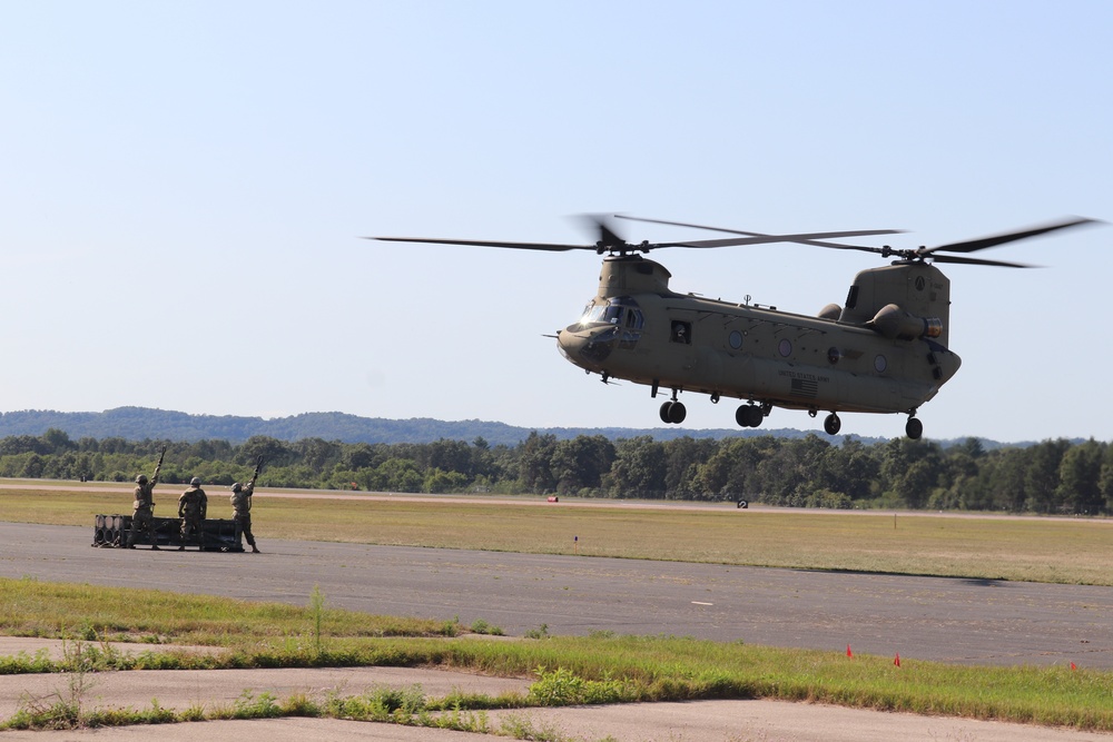 CH-47 Chinook, crew support 89B sling-load training at Fort McCoy