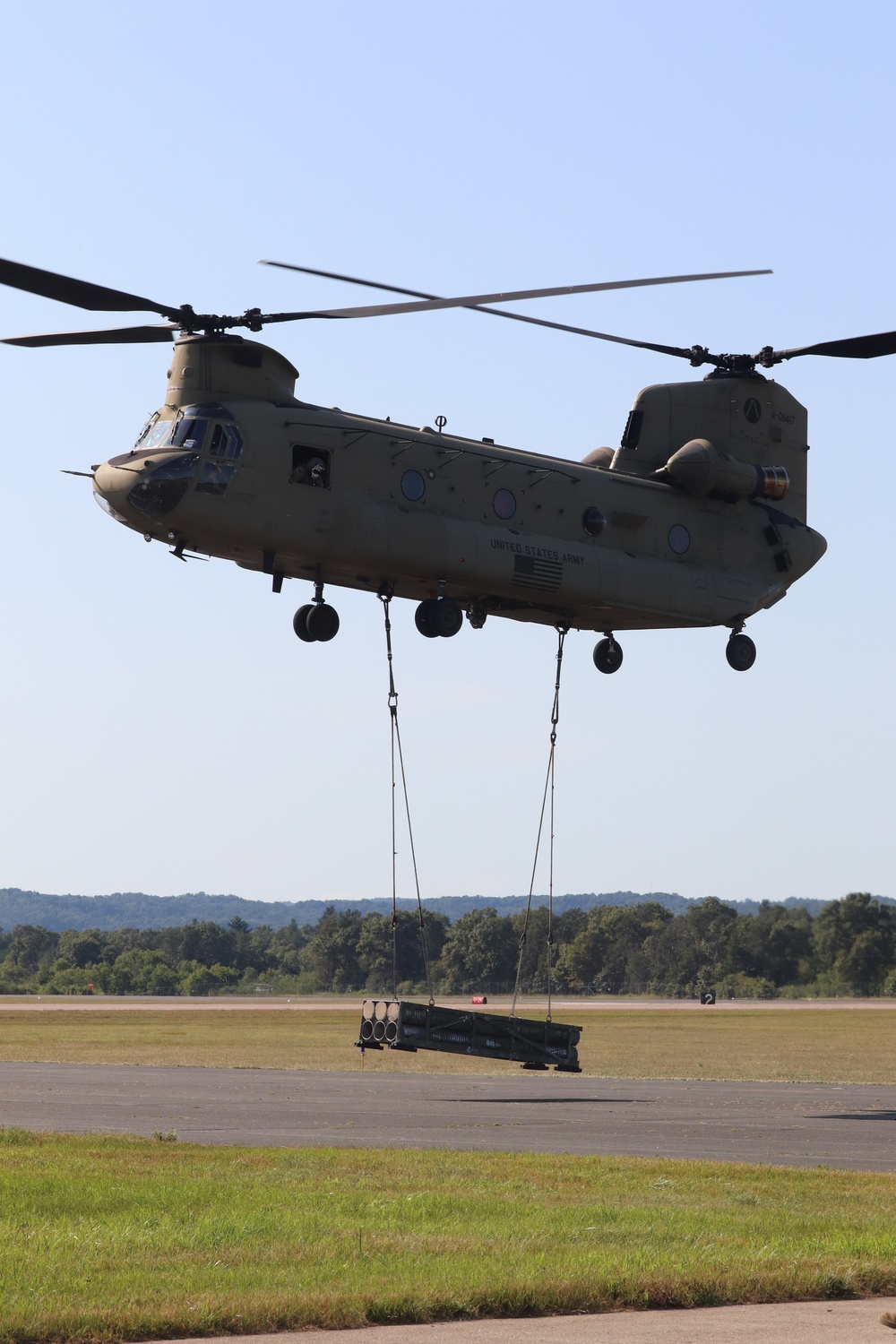 CH-47 Chinook, crew support 89B sling-load training at Fort McCoy