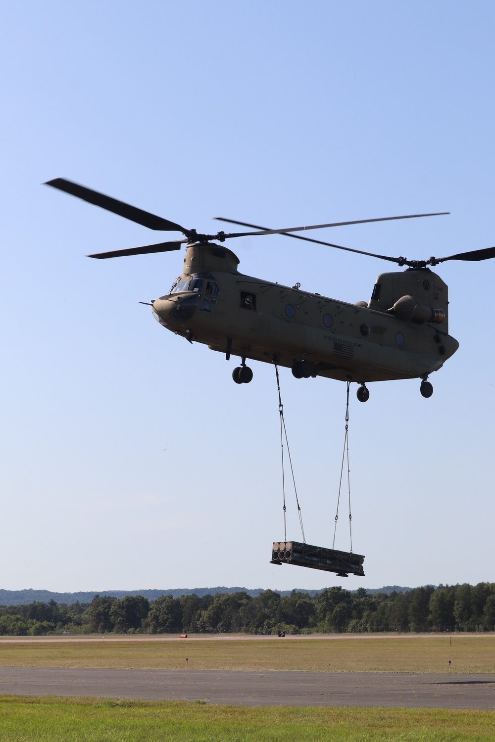 CH-47 Chinook, crew support 89B sling-load training at Fort McCoy