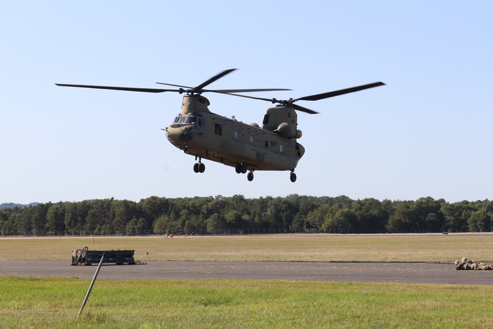 CH-47 Chinook, crew support 89B sling-load training at Fort McCoy