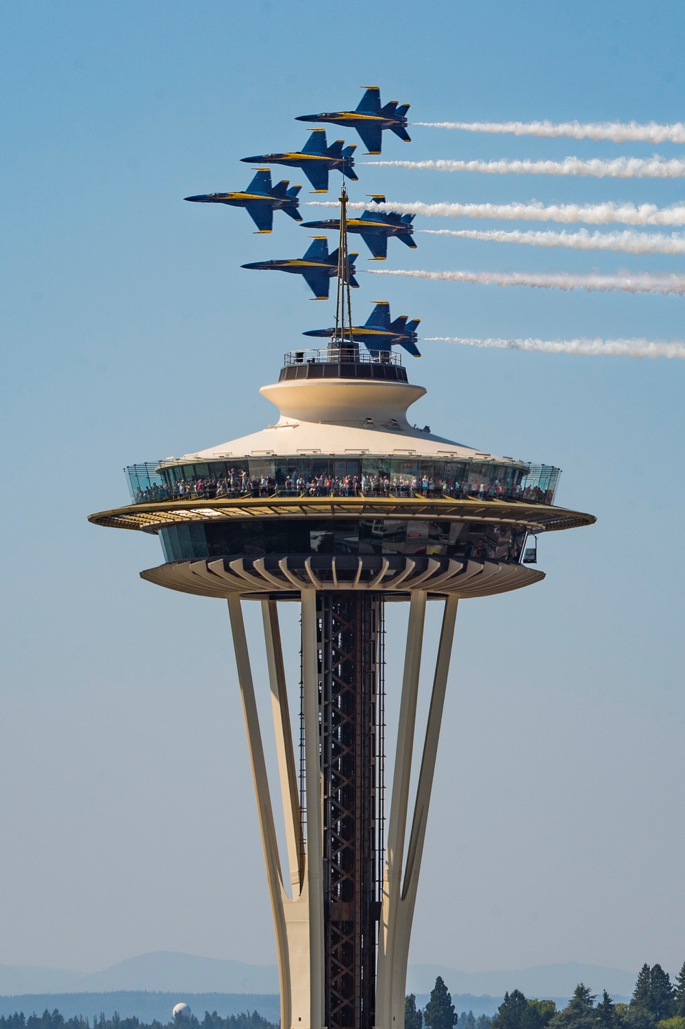 Blue Angels Fly By Seattle Space Needle