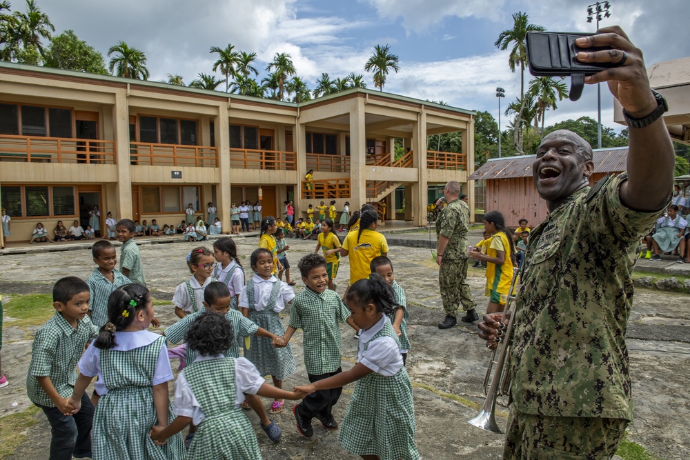U.S. 7th Fleet Far East Edition Brass Band holds concerts at Palau Schools