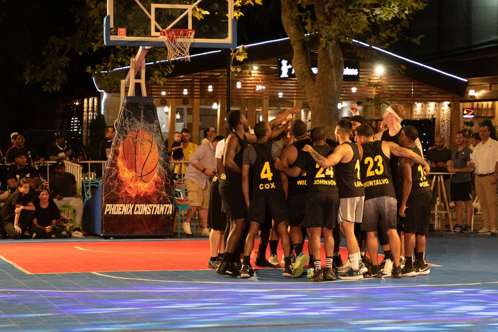 Army vs Navy basketball game in Romania