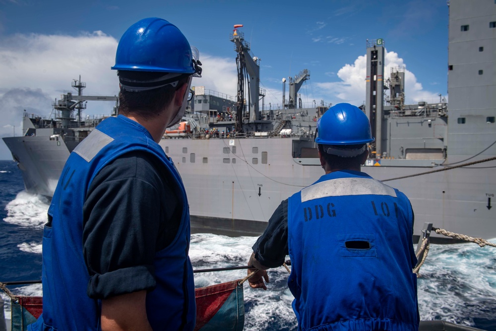 USS Gridley (DDG 101) Conducts a Replenishment-at-Sea