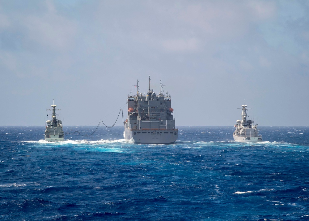 SNMG1 Forces Conduct a Replenishment-at-Sea