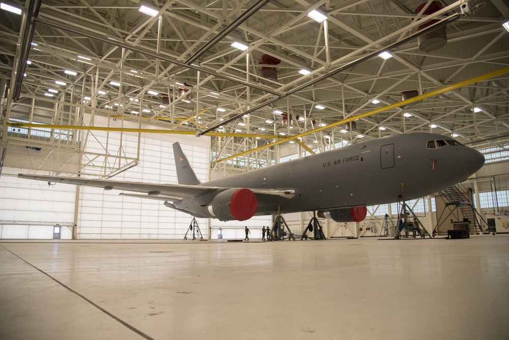 MXS performs gear swing on KC-46
