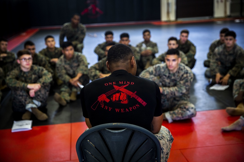 Marines conduct free sparring as part of MAIT course