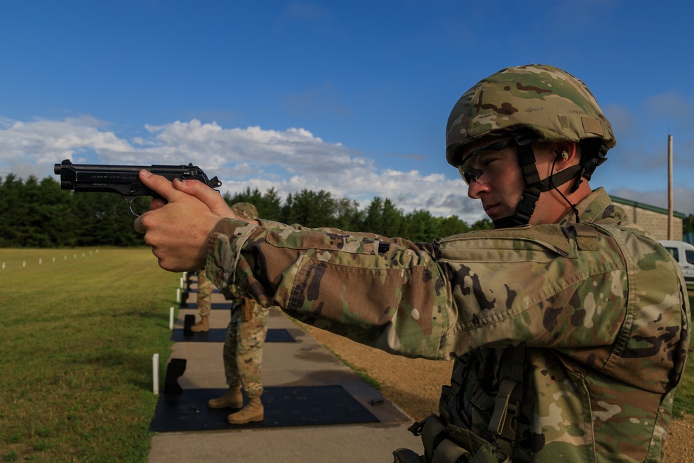 Sgt. Michael Yarrington prepares to fire M9