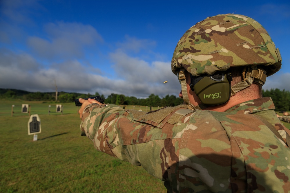 Spc. Collin George fires M9