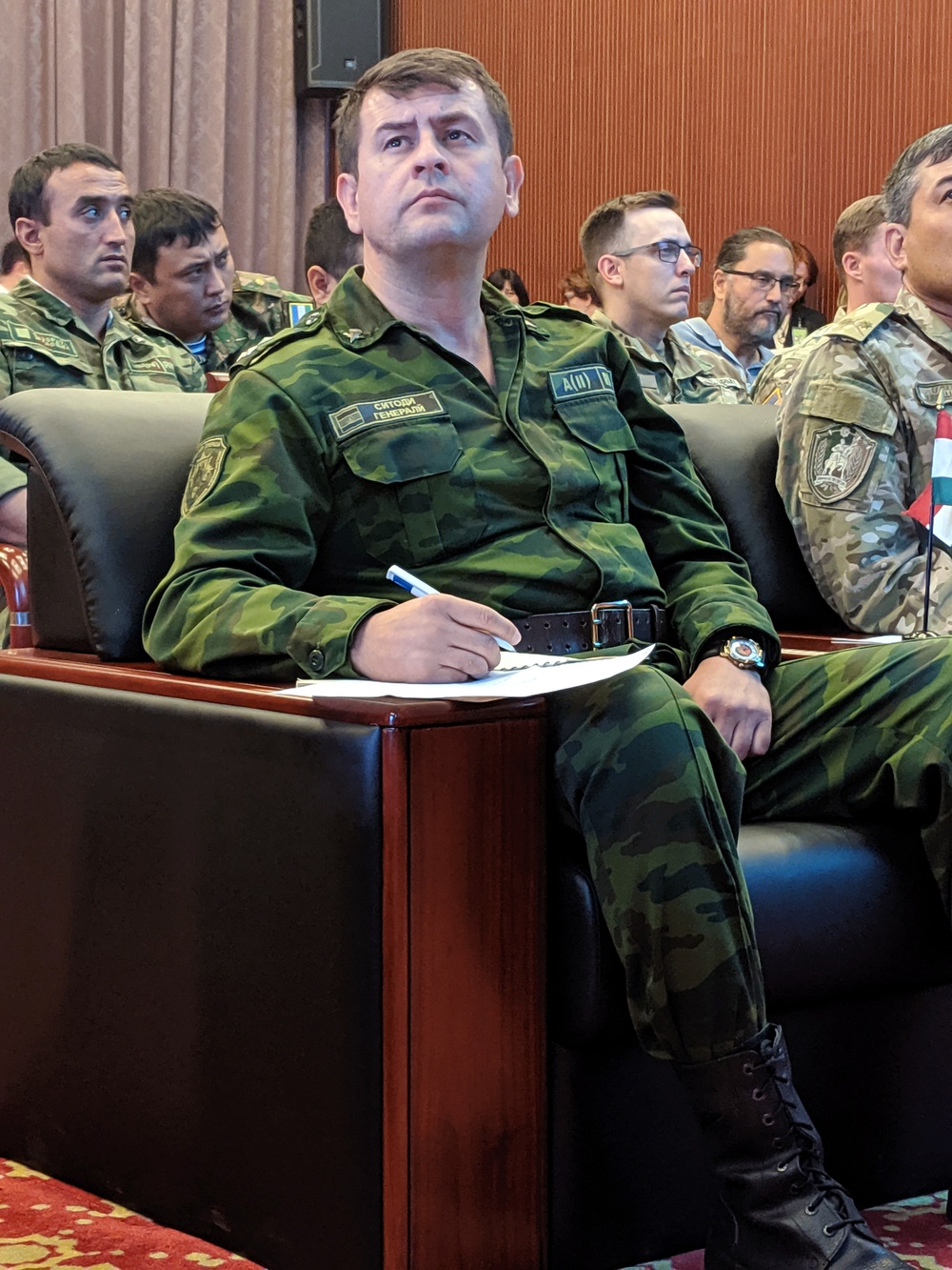 Exercise Regional Cooperation 2019 Tajikistan Commander Listens to Brief