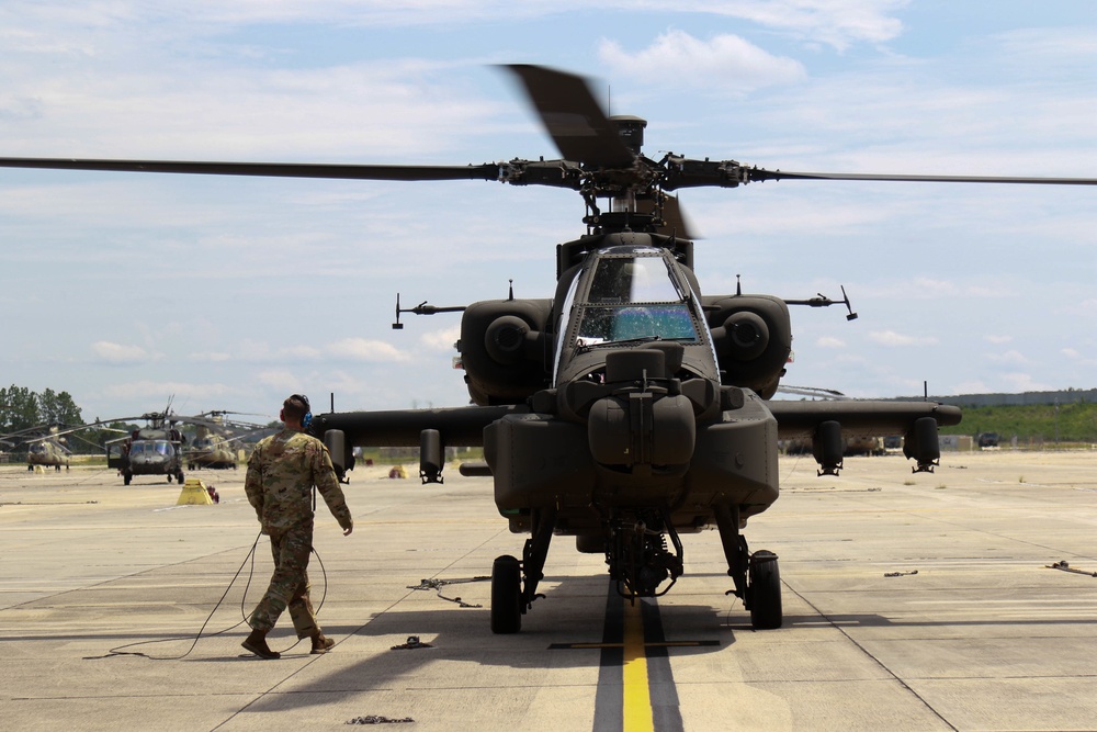 82nd Combat Aviation Brigade Receives New AH-64E Apache Helicopters