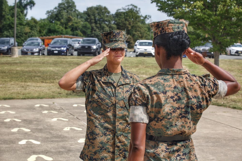 Sergeant instructor trains her former recruit to become Marine Corps Officer