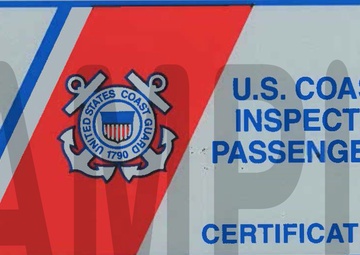 Coast Guard Small Passenger Vessel Inspection Sticker